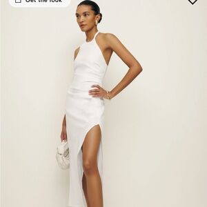 Elegant White Halter Dress